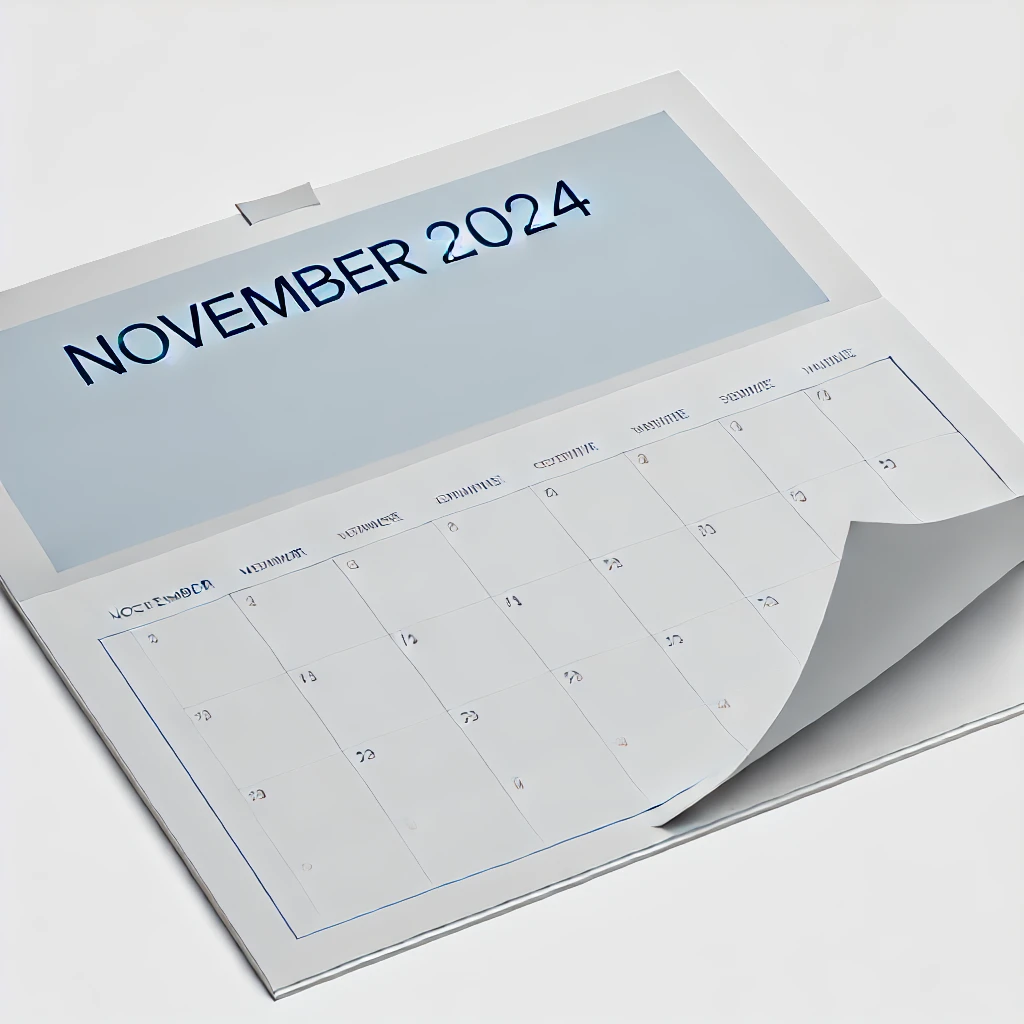 November 2024 calendar page representing planning and organization for business and legal matters.