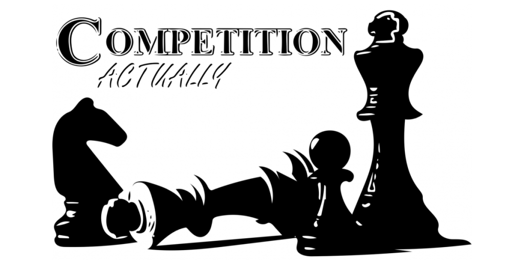 Silhouette of chess pieces with the word "Competition" highlighting strategic legal concepts by Pablo Solano, competition law